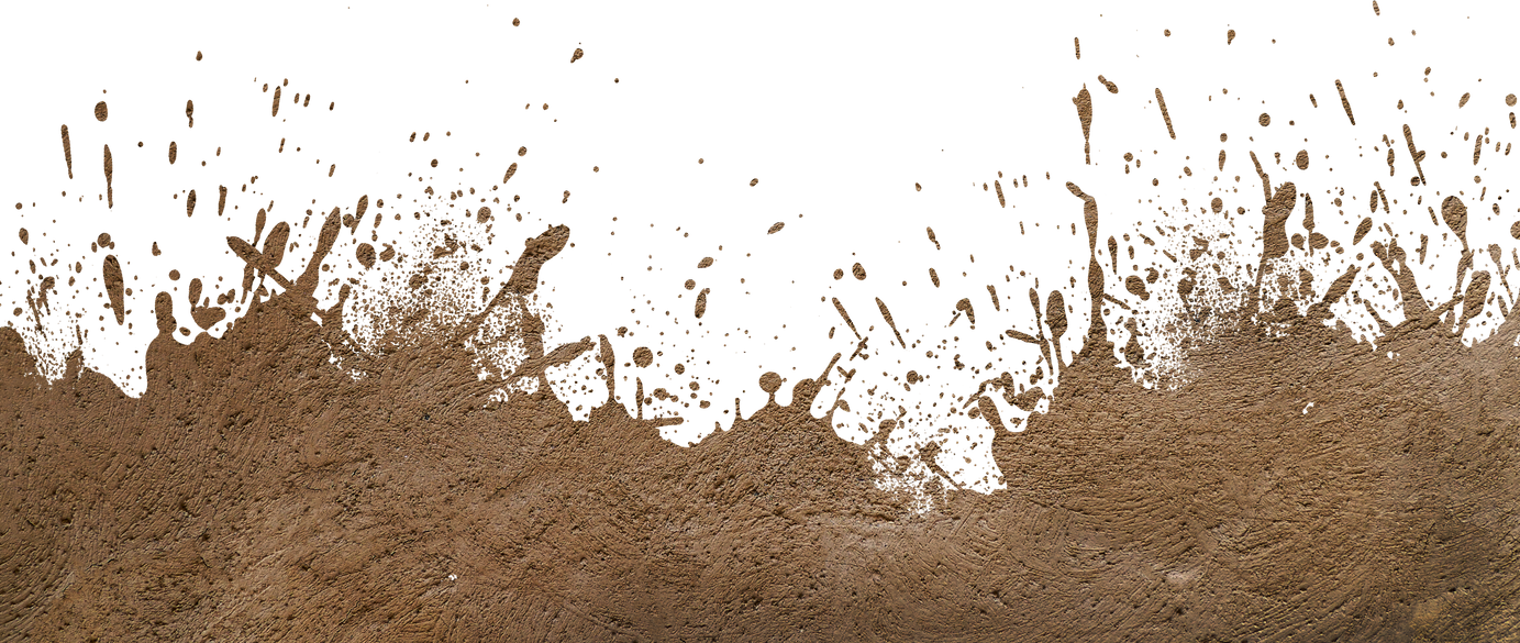 mud splash isolated transparency background.